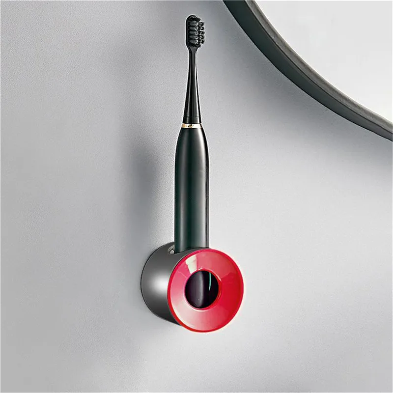 Soporte de cepillo de dientes eléctrico para baño, organizador de almacenamiento Simple y duradero, montado en la pared sin perforaciones