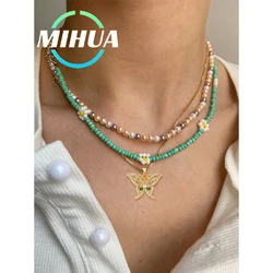 HUAMI 2023 Micro-Inlaid Zircon Crystal Butterfly Necklace Pendant Handmade Charms for Jewelry Making Bracelet Charm Accessories