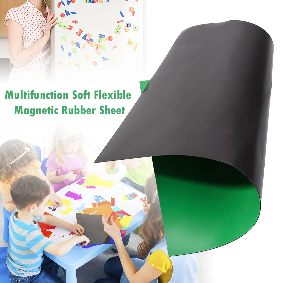 

Magnetic Rubber Sheet 297X210X0.5Mm Black Flexible Film For Notice Board School Office Use Magnetic Sheet Craft Supplies