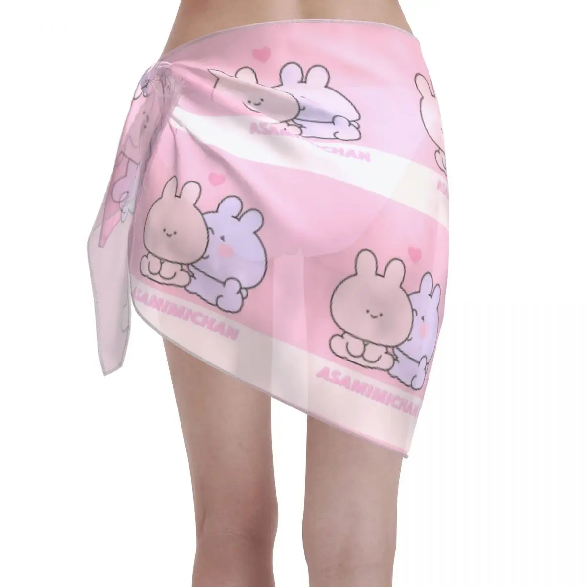 Niestandardowe stroje kąpielowe Cartoon A-Asamimichans damskie krótkie Sarongs chusta plażowa kobiety bikini na plażę Wrap Sarongs strój kąpielowy Coverup