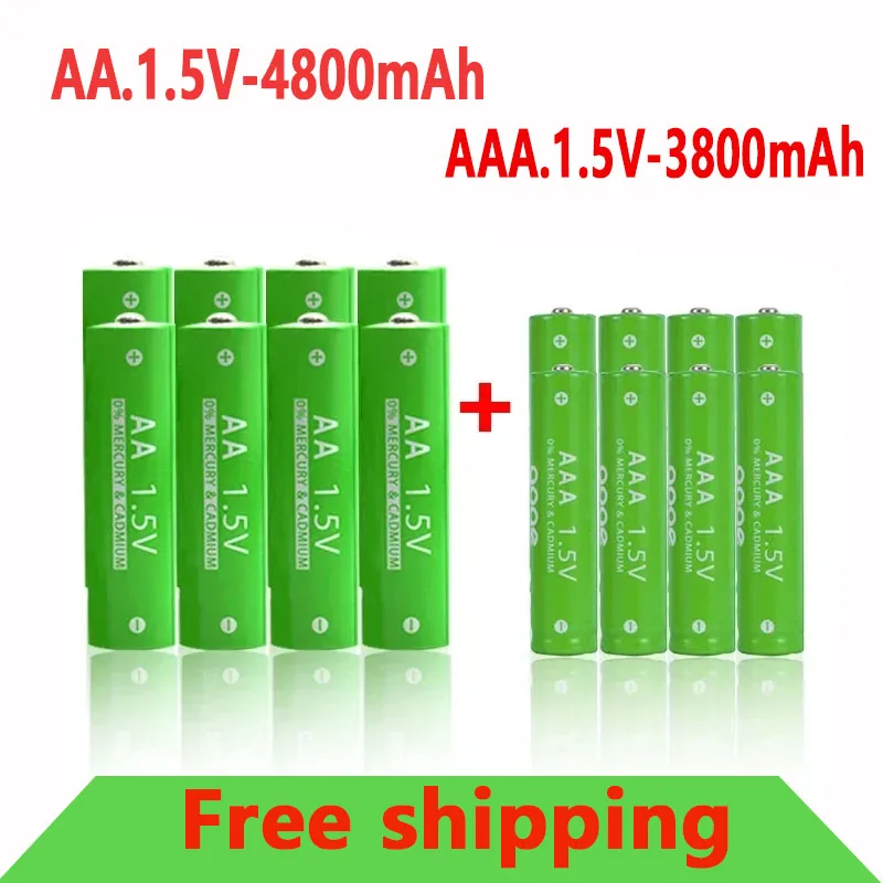 Original Rechargeable Battery 1.5V AA4800mAh+AAA3800mAh+Charger for Computer Clock Radio Video Game Digital Camera AA AAAbattery