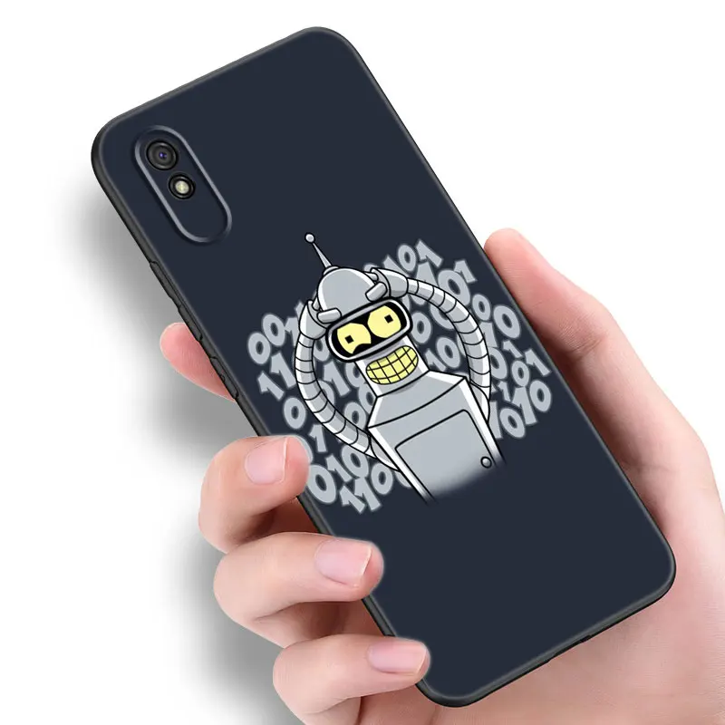 Cute F-Futuramas Black Silicone Phone Case For Redmi 10 Prime A1 A2 Plus K30 K40 Gaming K60 Pro 9 9A 9C 9T 10A 10C 12 12C 13C