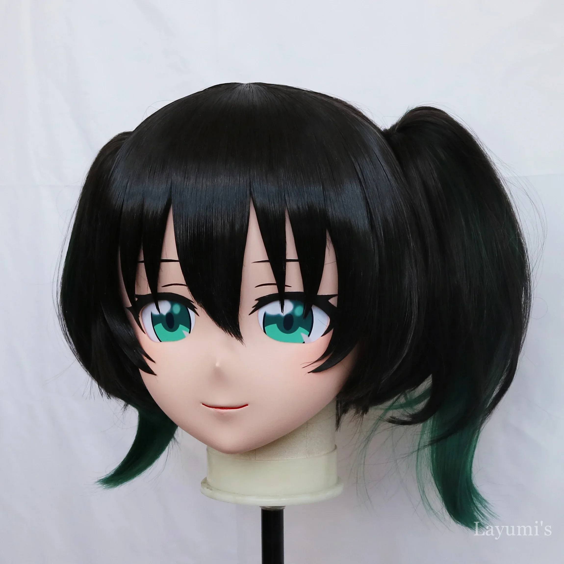 (B37) Handmade Custom Full Head Mask with Backshell Crossdressing Silicone Anime LoveLive Takasaki Yu Kigurumi Mask Cosplay