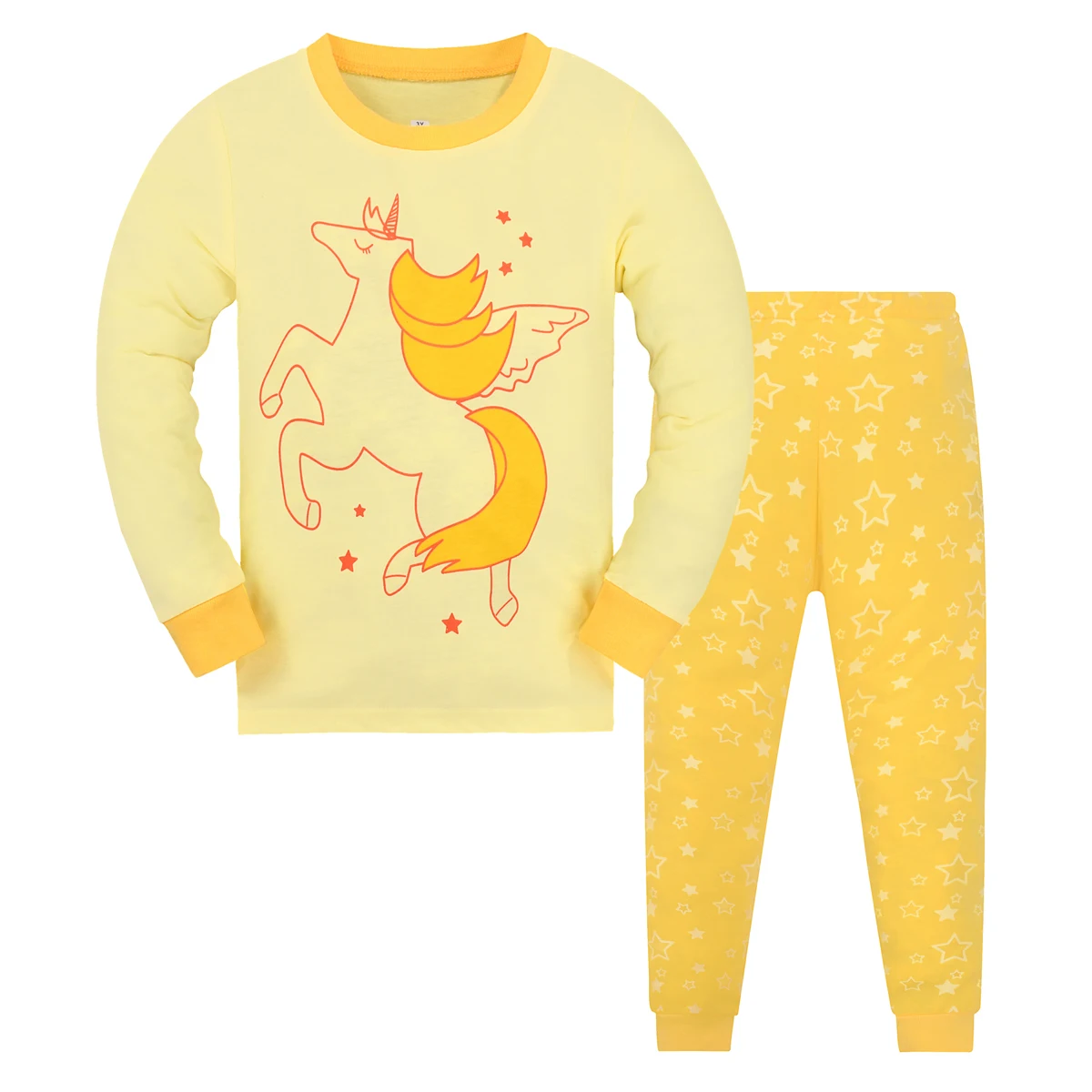 Mädchen-Pyjama, langärmelig, Kinder-Set, Pyjama für kleine Kinder, Nachtwäsche, Größe 2–9 Jahre – Detail 2