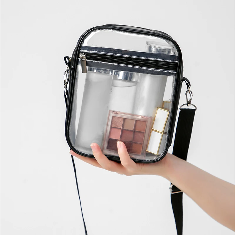 Sac à main transparent en PVC pour femme, sac à bandoulière simple, poche avant, sac à main décontracté, sac initié transparent