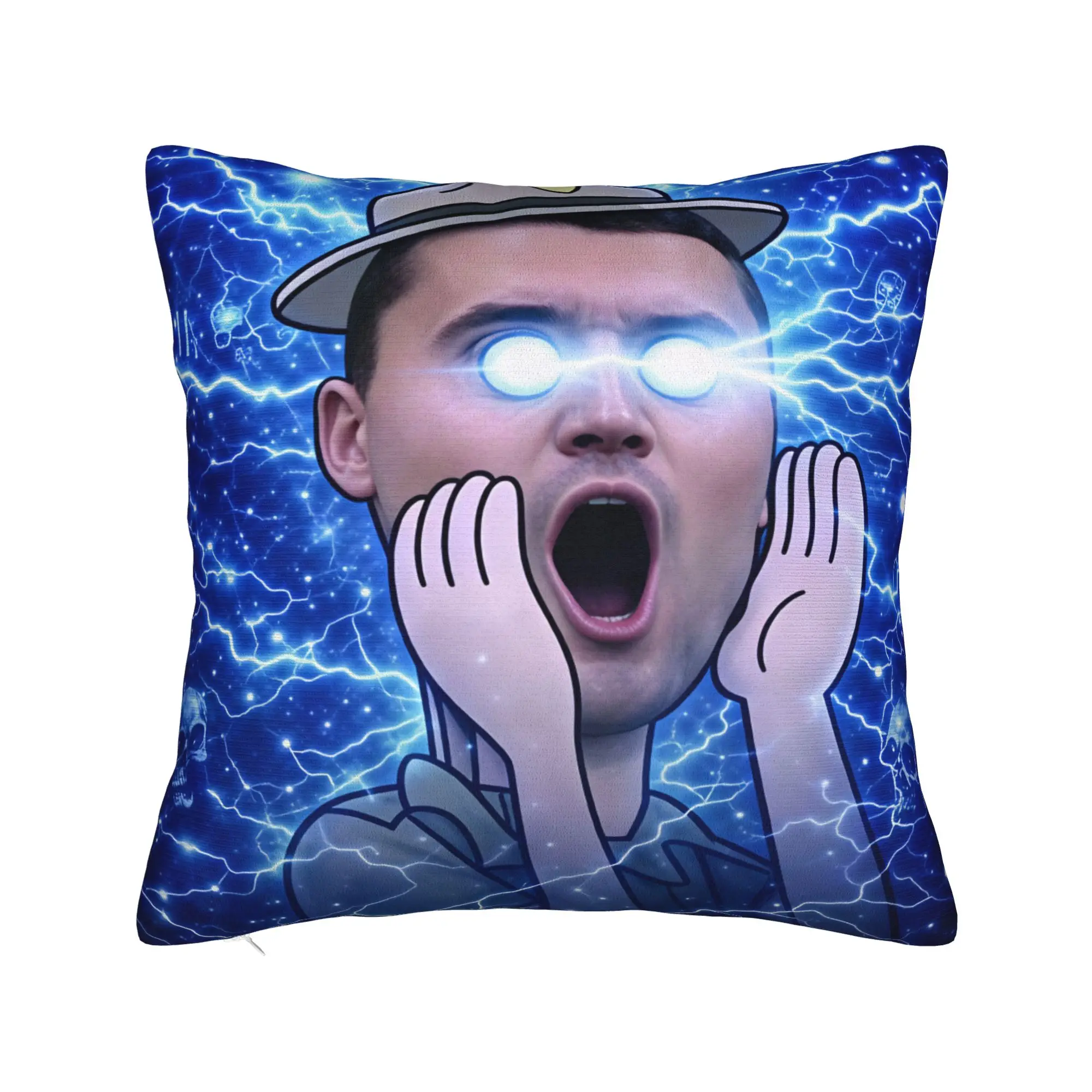 Pillow Cover Charlie Kirk Glowing Eyes Lightning Meme  Retro Trendy Pillow Case For Living Room Chair Pillowcases