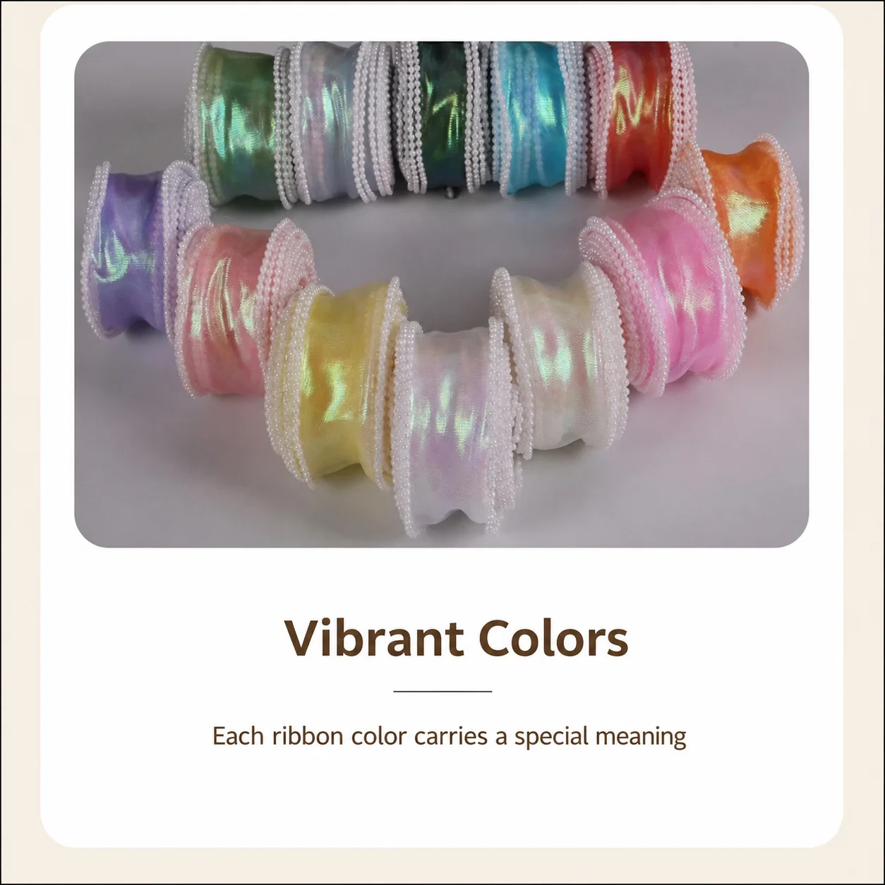 Polyester Ribbon Multiple Colors Iridescent Ribbon Bow Ribbon Pearl Trimmed For Holiday Decoration Hair Bow Making Handmade