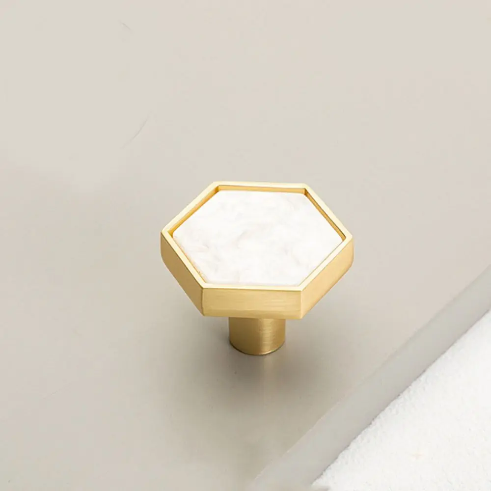 Creativity Single Hole Cabinet Knob Hexagonal Nordic Modern Door Pull Handles Colorful Zinc alloy Drawer Knobs Shoe Cabinet