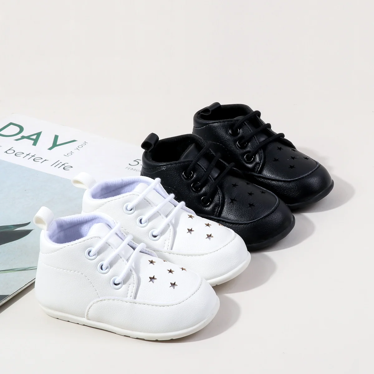 

New Arrival Infant Baby Shoes Baptism Shoes PU Leather Toddler First Walkers Rubber Soft Sole Anti-slip PU Leather