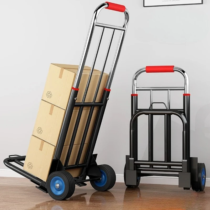 ‌Foldable Hand Cart Wagon - Heavy Duty Utility Cart for Shopping Transport, Portable Luggage Puller with Multipurpose Design