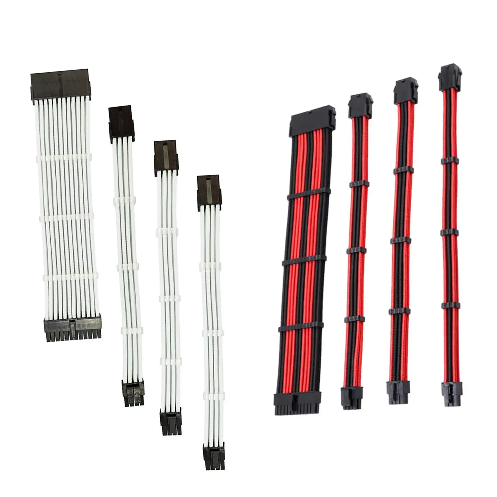 4pcs 18AWG Power Sheathed Cables, Extension Cable Kit Connectors, with '' Combs