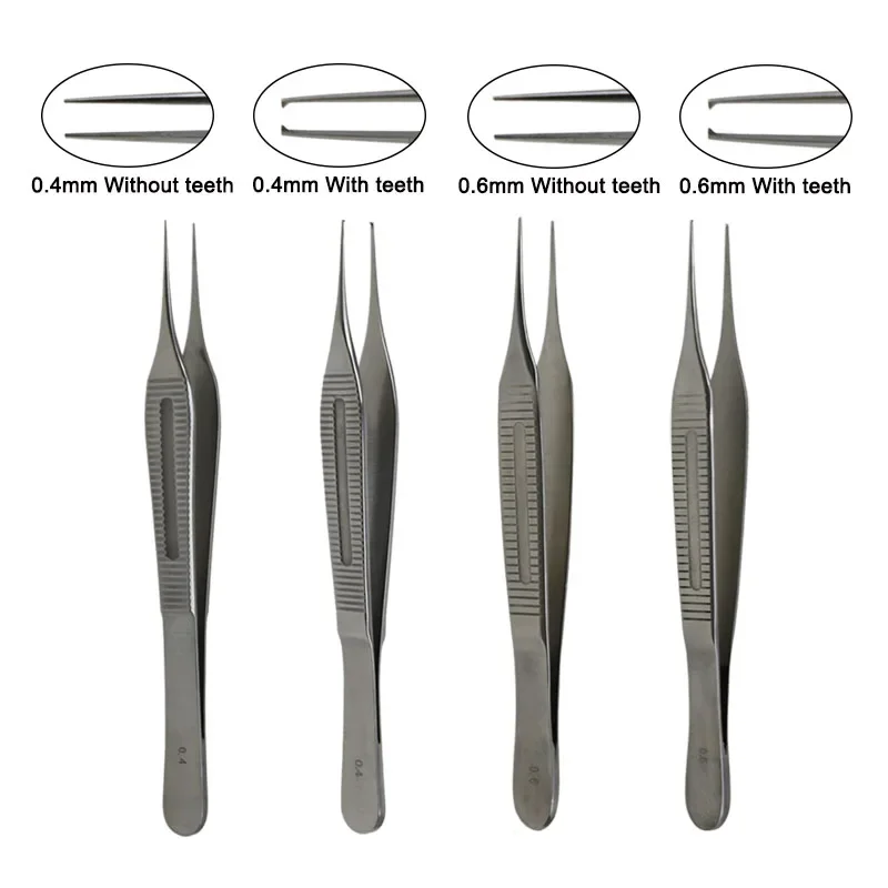 

GREATLH Adson Micro Dissecting Forceps Autoclavable Cosmetic Plastic Fine Tweezers Double Eyelid Tool