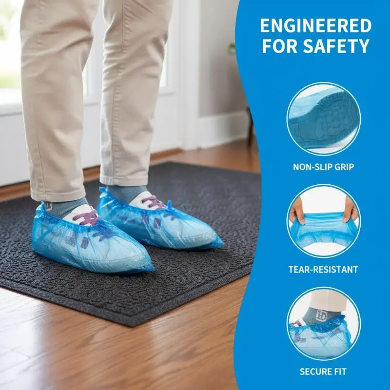 Waterproof Disposable Non Slip Shoe Covers 100 Pieces for Cleaning Hospital Office Factory Dust Protection