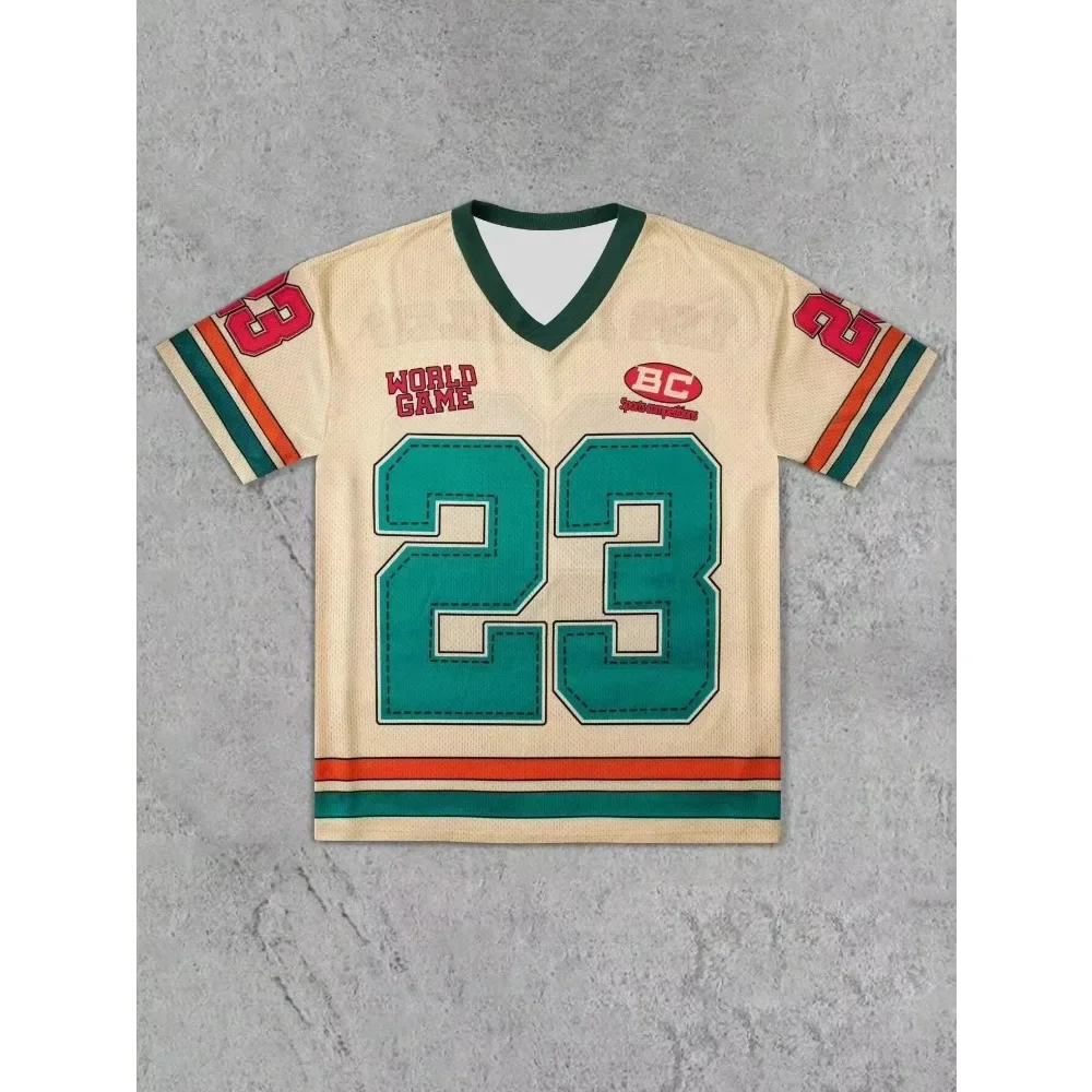 تي شيرت جيرسي شبكي للرجال صيفي مطبوع رقميًا ثلاثي الأبعاد ملابس رياضية هيب هوب لكرة السلة عصرية رائجة البيع