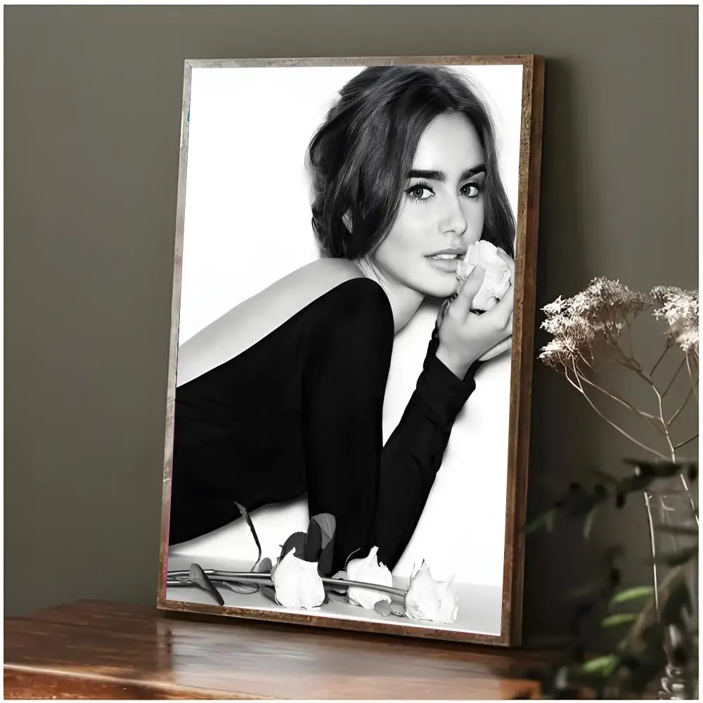 Actress Film L-Lily Collins Poster Modern Wall Art Bedroom Living Room Print Unframed