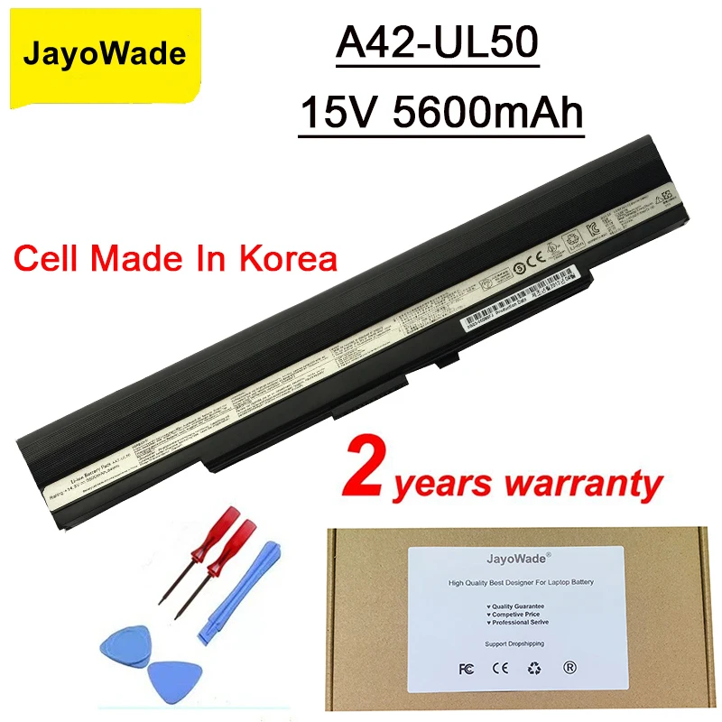 JayoWade A42-UL50 Аккумулятор для ноутбука ASUS UL30 UL30A U30JC UL50 UL80 U30 U35 U45 UL30A UL80A Series A41-UL80 A42-UL30 15V 84WH