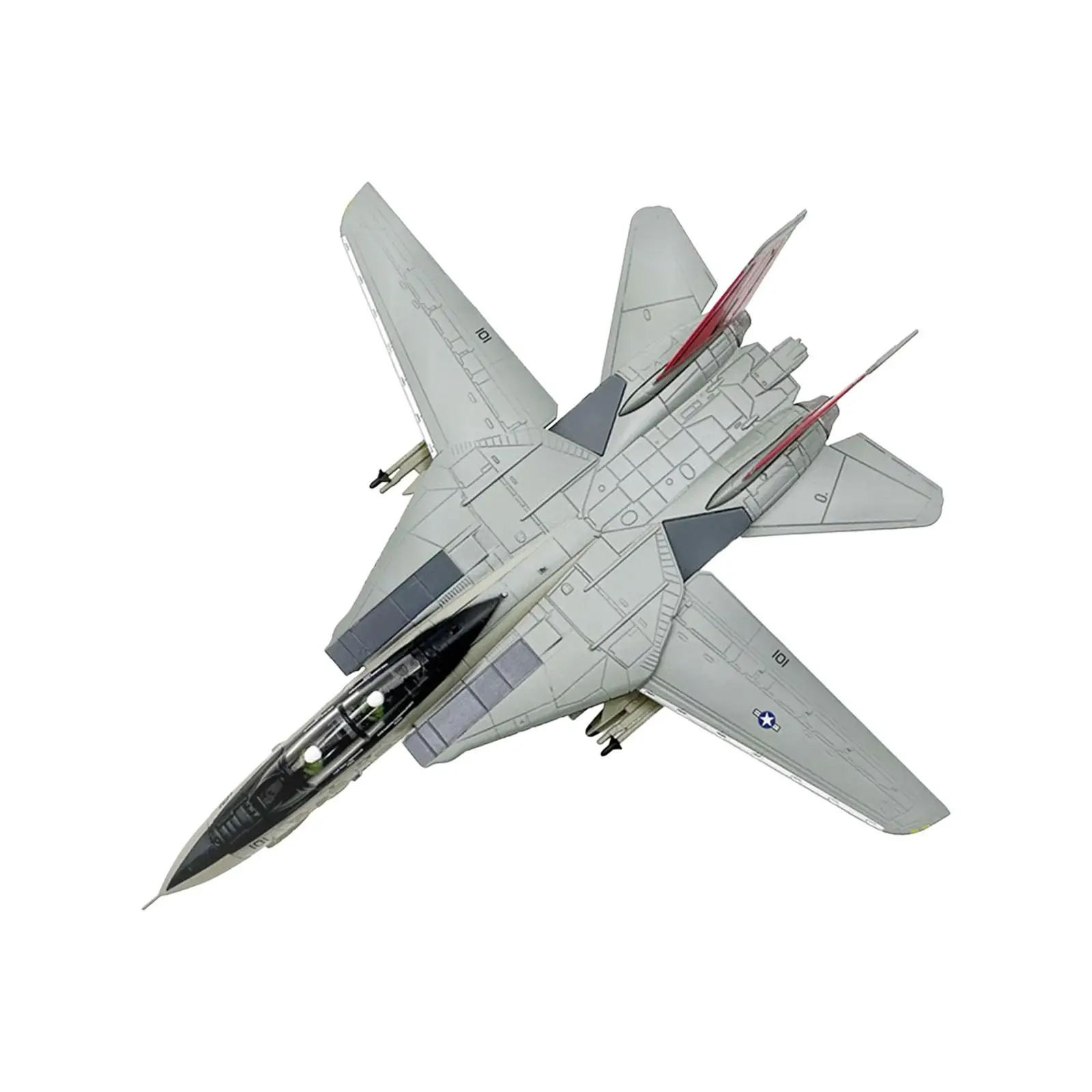 1/100 Scale F 14 Aircraft Diecast Model Collection Fighters Airplane with Base for Bookshelf Bar Office Bedroom Tabletop Decor