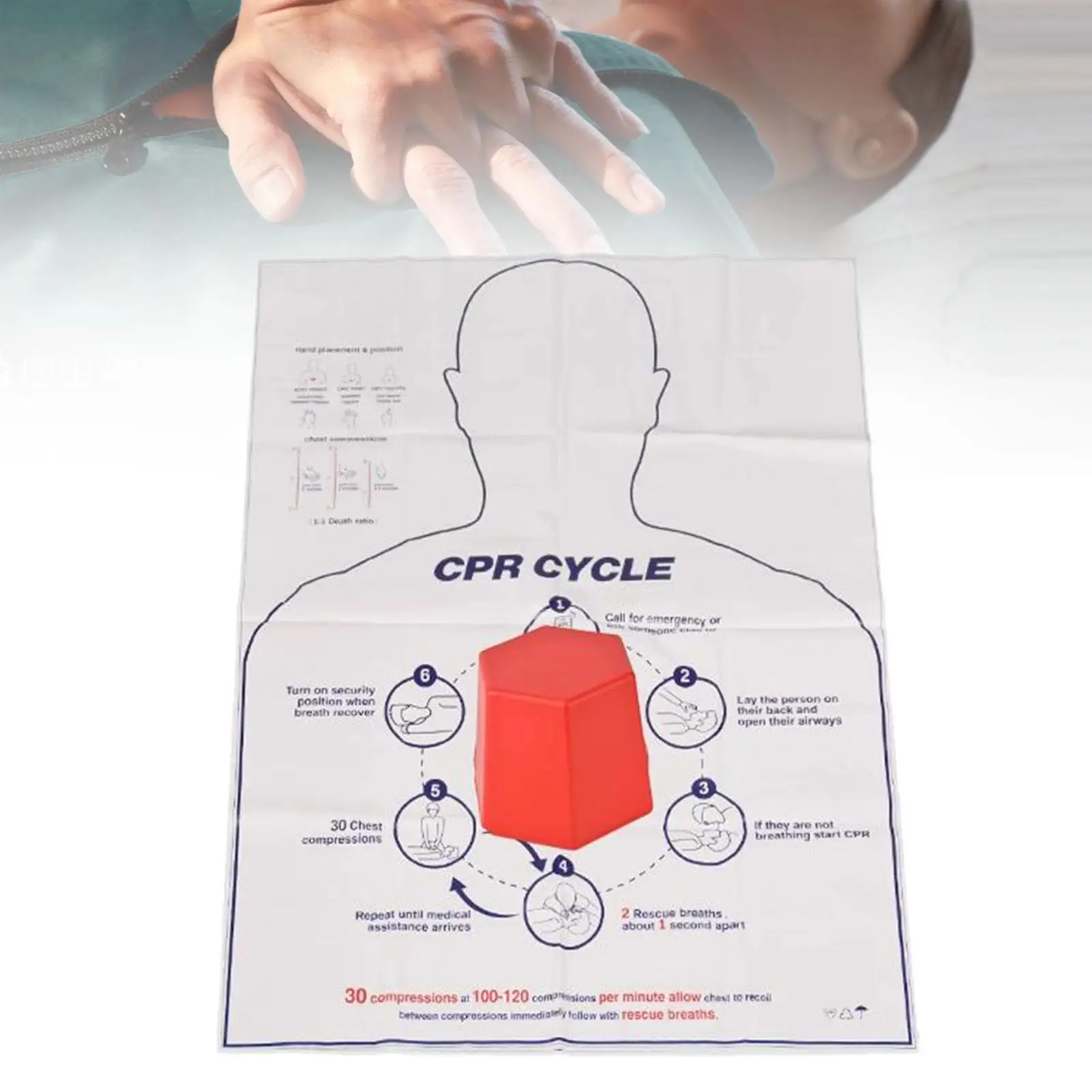 

Hands Only Train Aids Kit Cardiopulmonary Resuscitation Easy to Use Easy