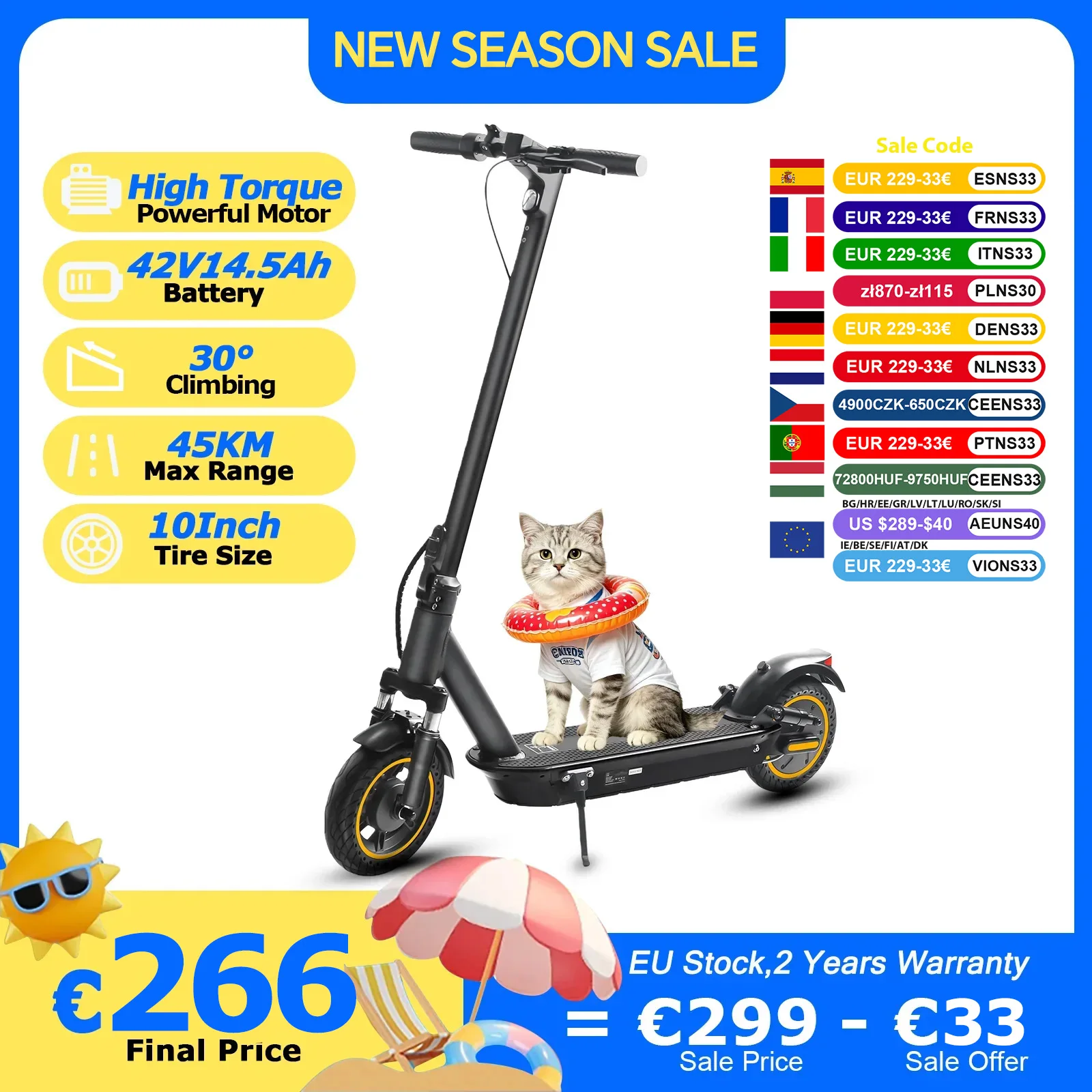 AOVOPRO TX01 Elektroroller mit Leistungsstarkem Motor, 45KM Reichweite, 42V14.5AH, 10-Zoll Luftreifen, Smart Faltbar mit APP A1MAX Doppelfederung E-Scooter
