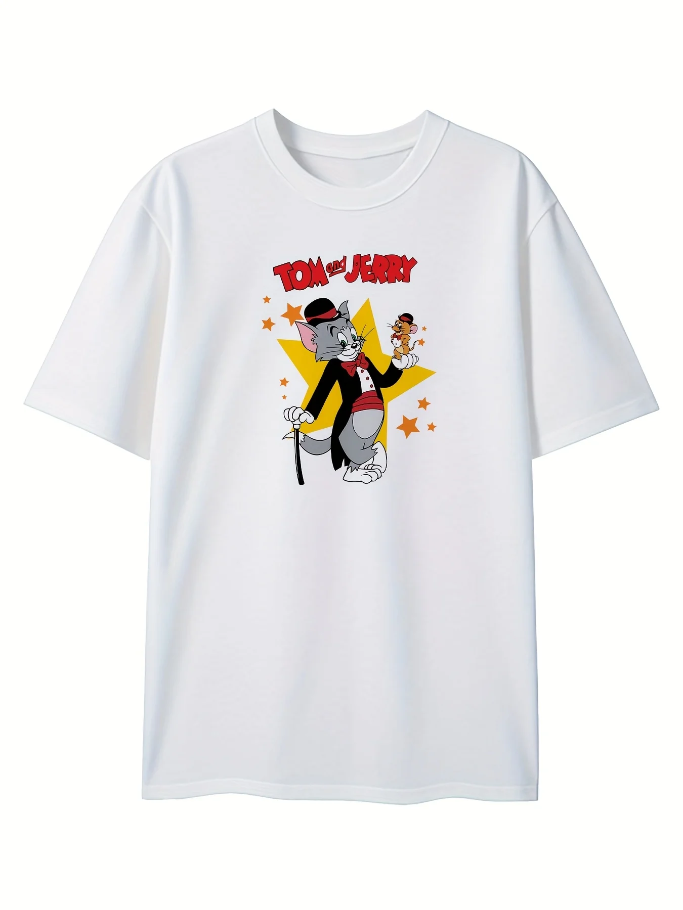 

Tom and Jerry Graphic Printing Summer Autumn Winter Cotton Men's and Women's T-shirts Short Sleeves Luxury Outdoor Sports Brand