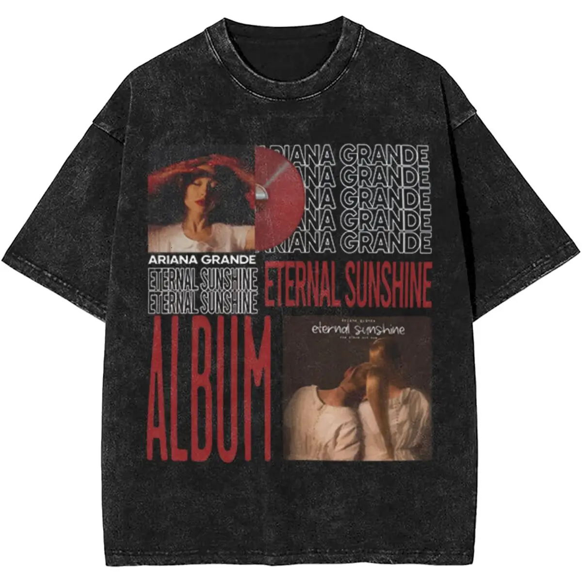 Ariana 2024 New Eternal Sunshine Album ArianaGrande Outfit Washed T Shirt for Men Women T-Shirt Printed album Tees Short Sleeve