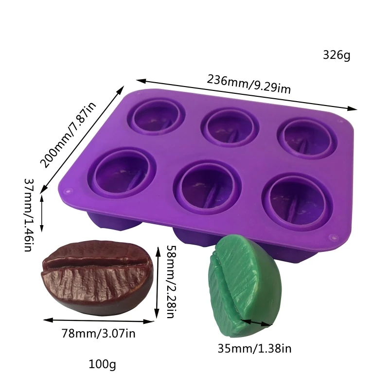 3D Schokoladen-Fondant-Formen, Kuchendekoration, Küchenutensilien, Kaffeebohnen-Form