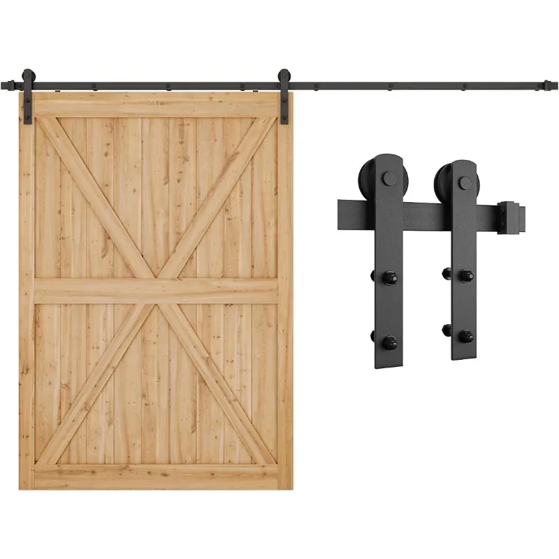 

Комплект фурнитуры для дверей сарая длиной 10 футов, направляющая для двери сарая, комплект фурнитуры для раздвижных дверей, плавно и тильно - сверхмощный, прочный