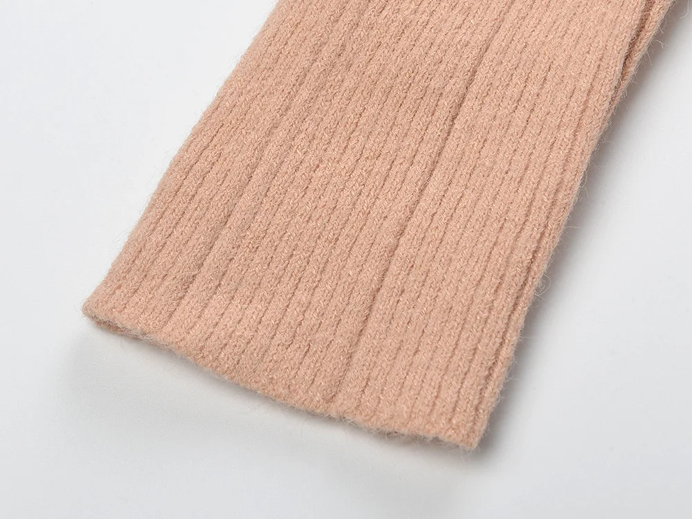 가짜 투피스 싱글 브레스티드 니트 롱 드레스 여성용 가을 봄 골드 버튼 핑크 스웨터 새틴 미디 드레스