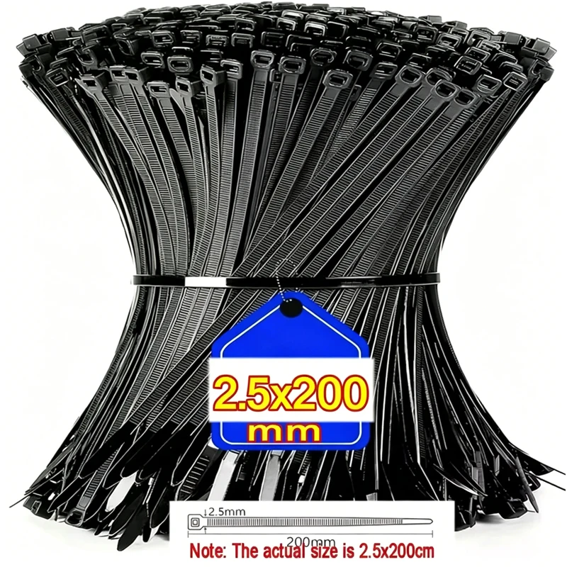 100 Stück Nylon-Kabelbinder, verstellbare, selbstsichernde Kabelbinder, Befestigungsschlaufen, wiederverwendbare Kunststoff-Kabelbinder für Zuhause und Büro