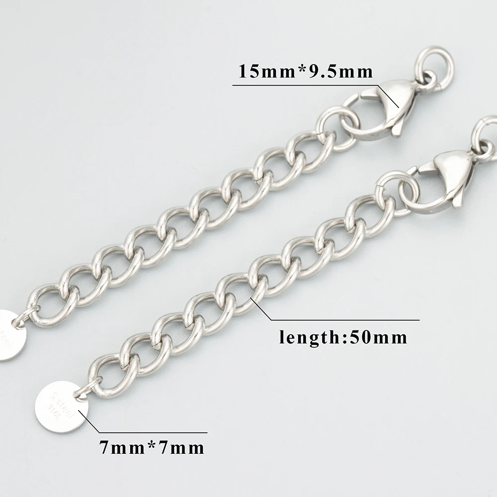 GUFEATHER MC37, sieraden accessoires, 316L roestvrij staal, nikkelvrij, handgemaakt, sieraden maken bevindingen, verlengde ketting, 4 stks/partij - afbeelding 1