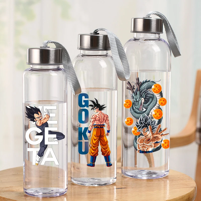 400ML Anime Dragon Ball Goku Wasserbecher Cartoon Männer Jungen Tragbare Transparente Große Kapazität Sport-Wasserflasche Jungen Geburtstagsgeschenk