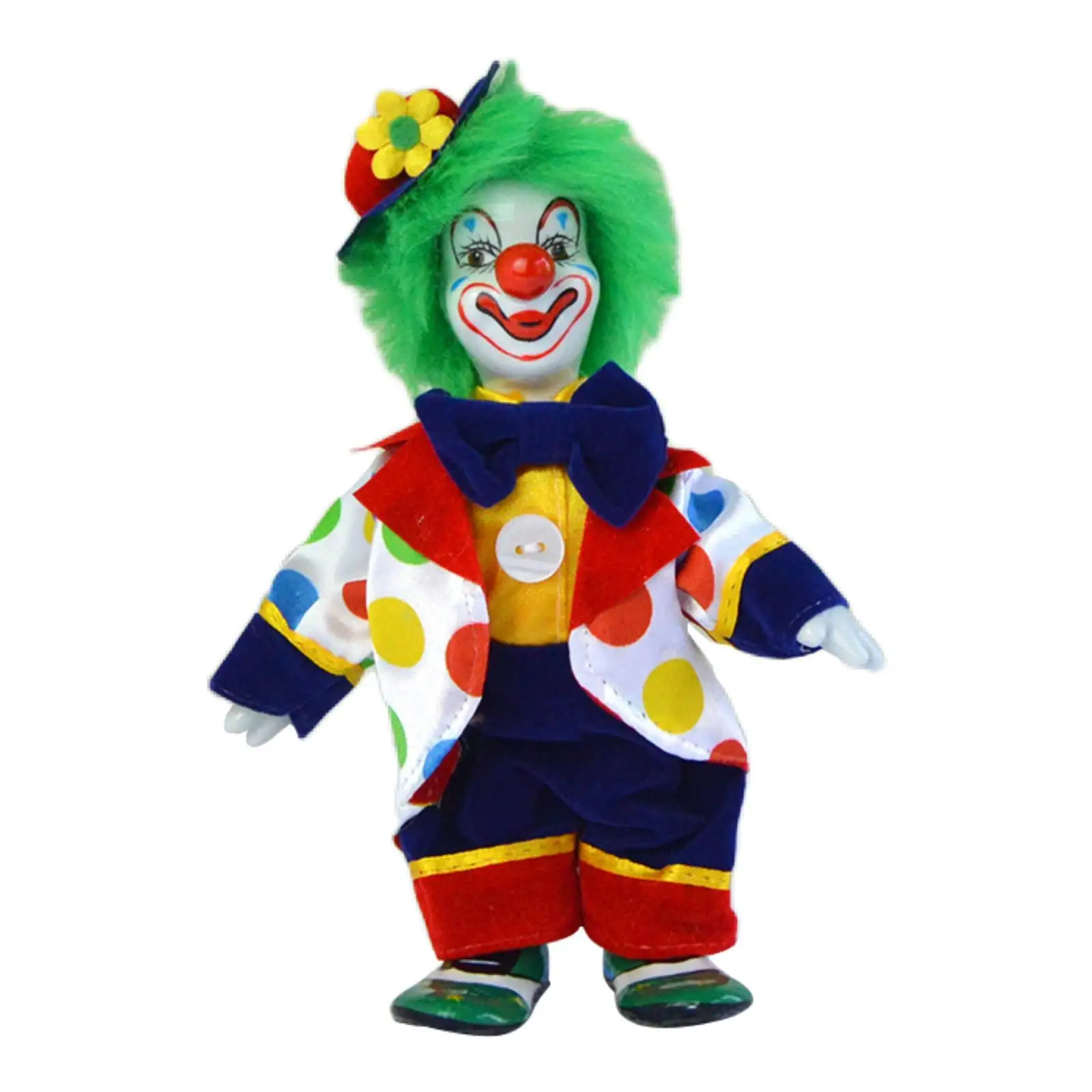 Porcelain Clown Figure Ornament Funny Home Decoration for Shop Office Hotel