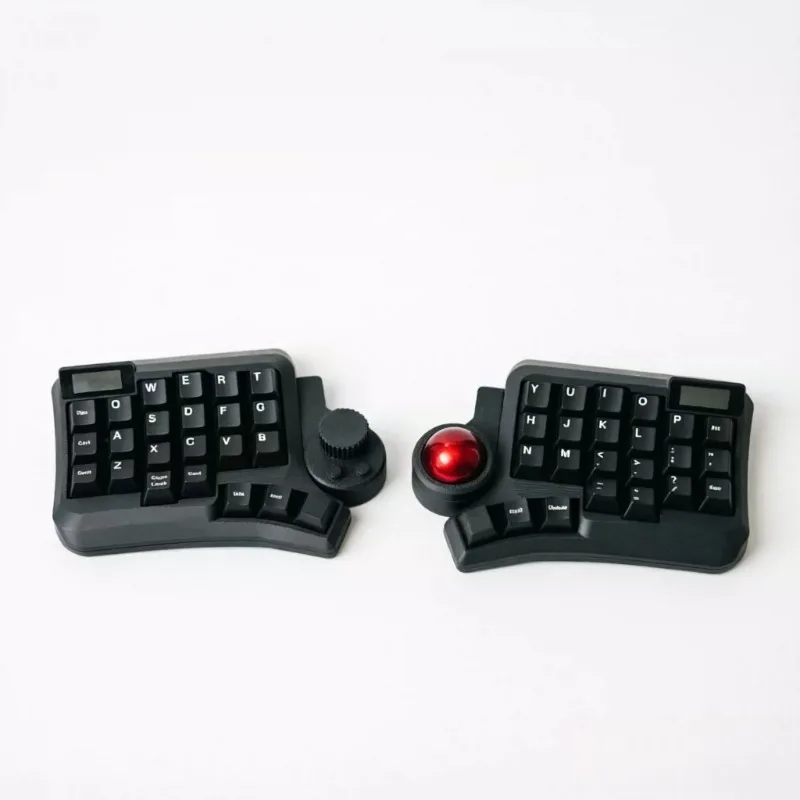 Velvet Curved Split Keyboard Kit Customized Bluetooth Dual Mode Trackball with Screen Support ZMK Programming Office Keyboard