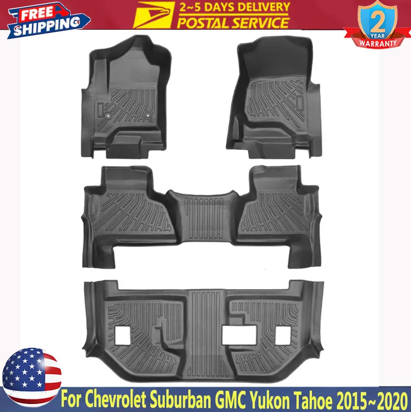 

Всепогодные напольные коврики для Chevrolet Suburban GMC Yukon XL 2015 ~ 2020 TPE Автомобильный коврик в багажник 3D Набор подкладок PHEV & HEV
