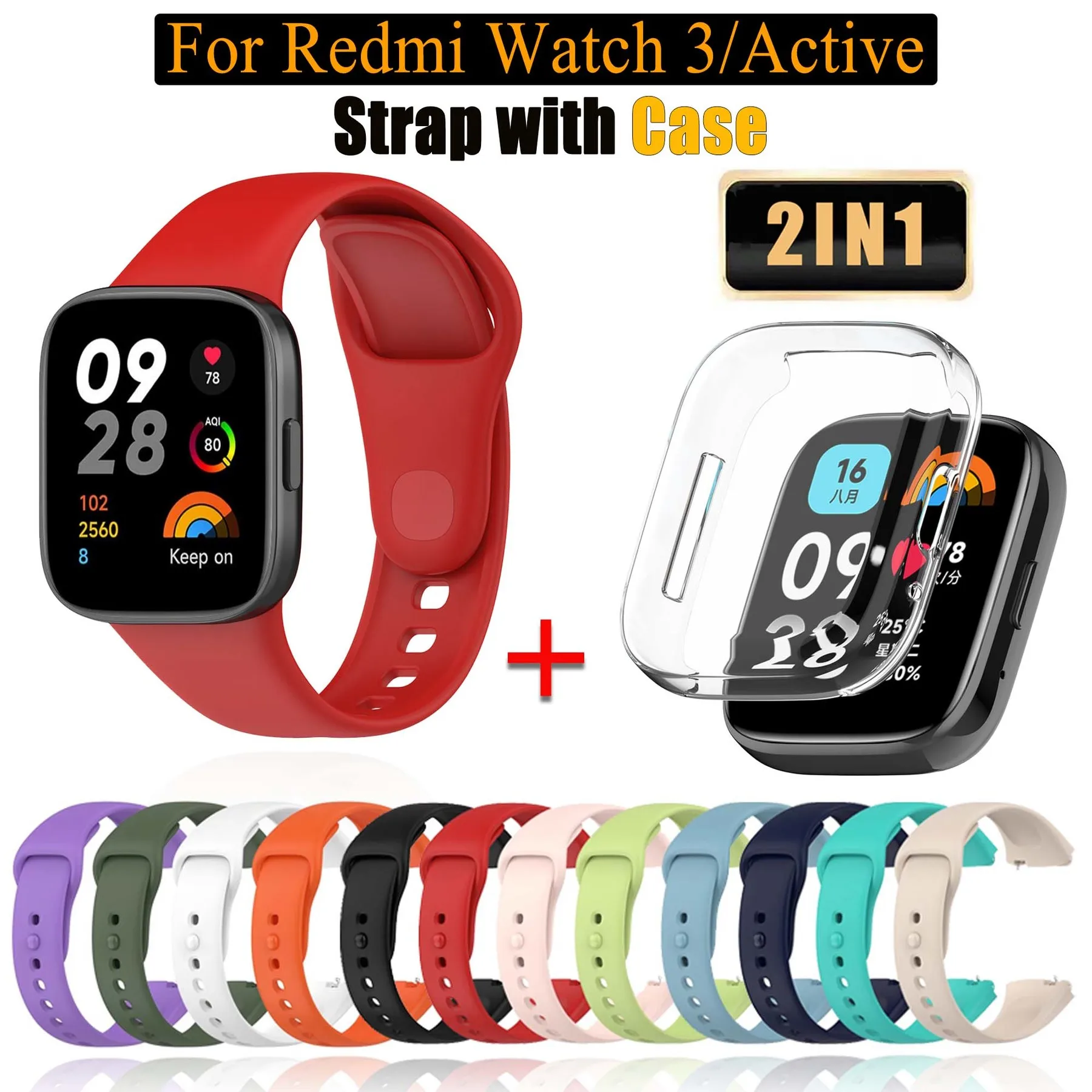 Correa de silicona para correas de reloj deportivo Redmi Watch 3/Active/Lite ​ Pulsera Correa impermeable para Xiaomi Redmi Watch 3 Active/Lite