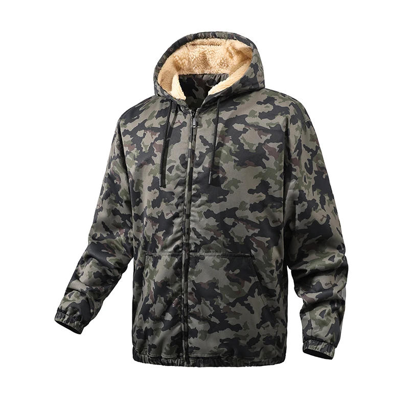 

Outdoor Assault Jacket Men's Hooded Fleece Ski Jacket Waterproof Thermal Thick Warm Winter Snow Jacket Lambswool Camouflage Top