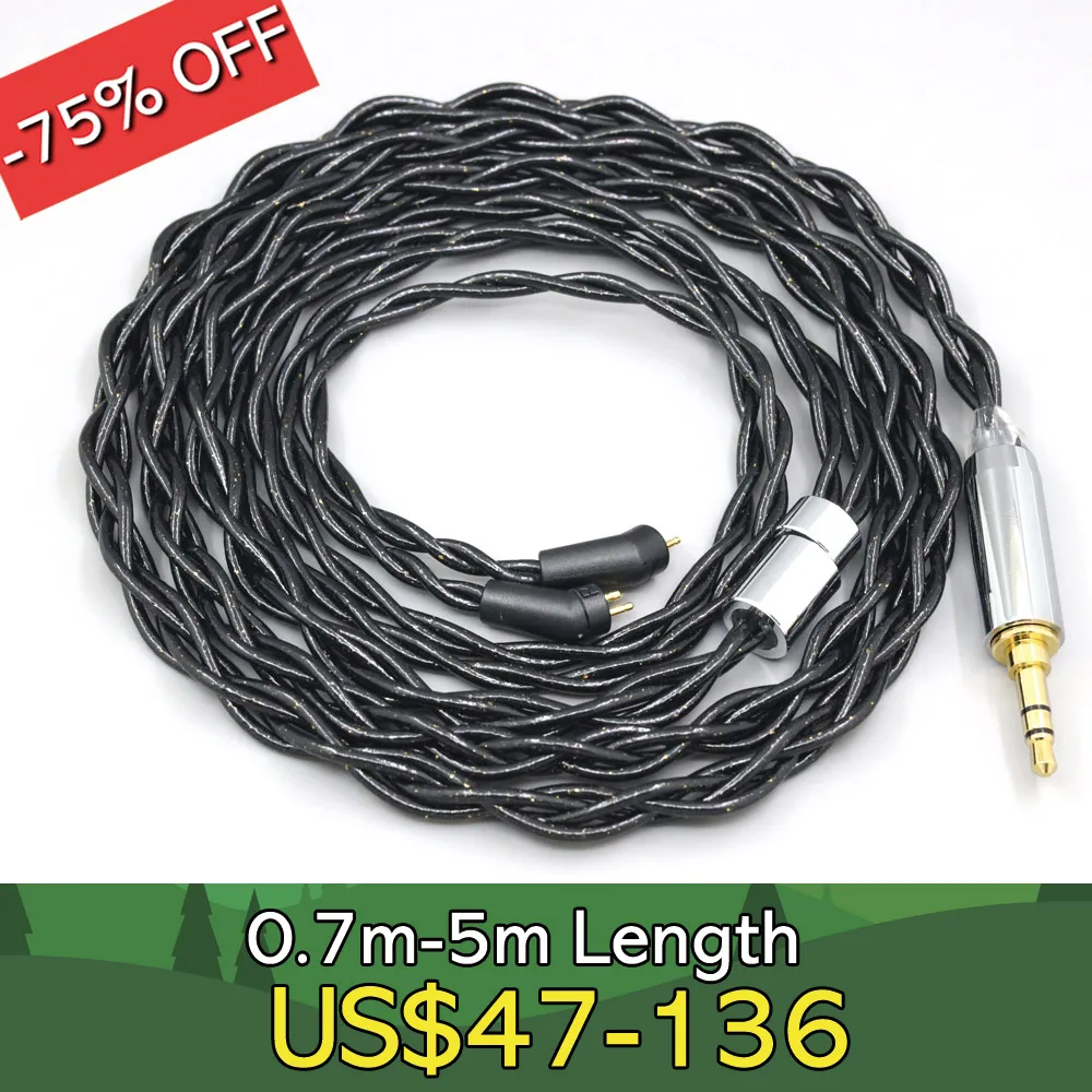 99% Pure Silver Palladium Graphene Floating Gold Cable For Etymotic ER4B ER4PT ER4S ER6I ER4 2pin LN008336