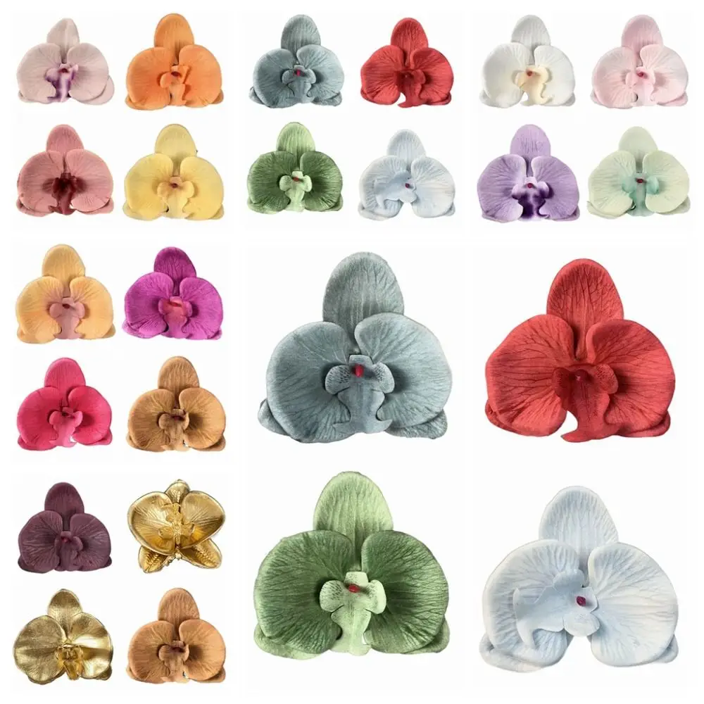 Estilo coreano borboleta orquídea flor artificial scrapbooking diy borboleta artificial orquídea 11cm artesanal