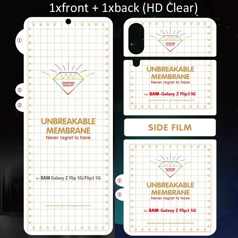 Vorder- und Rückseite Mattierte Hydrogel-Folie für Samsung Galaxy Z Flip 8 7 FE 6 5 4 3 HD Klare Weiche Displayschutzfolie Anti-Fingerabdruck – Detail 7