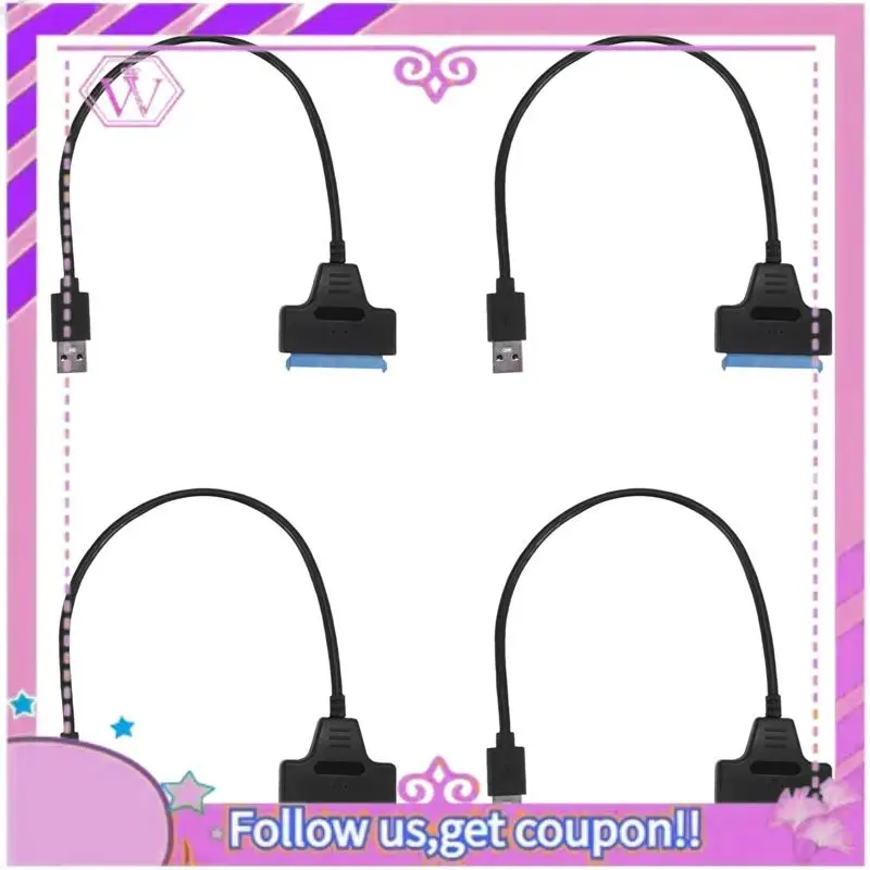 

4X USB 3.0 To 2.5 Inch SATA Hard Drive Adapter Cable SDD SATA To USB 3.0 Converter-Black