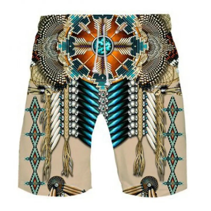 Fashion Printed Casual Men Shorts Drawstring Waist Daily Wear Outdoor Travel Walking All Match Trendy Male Short Pants