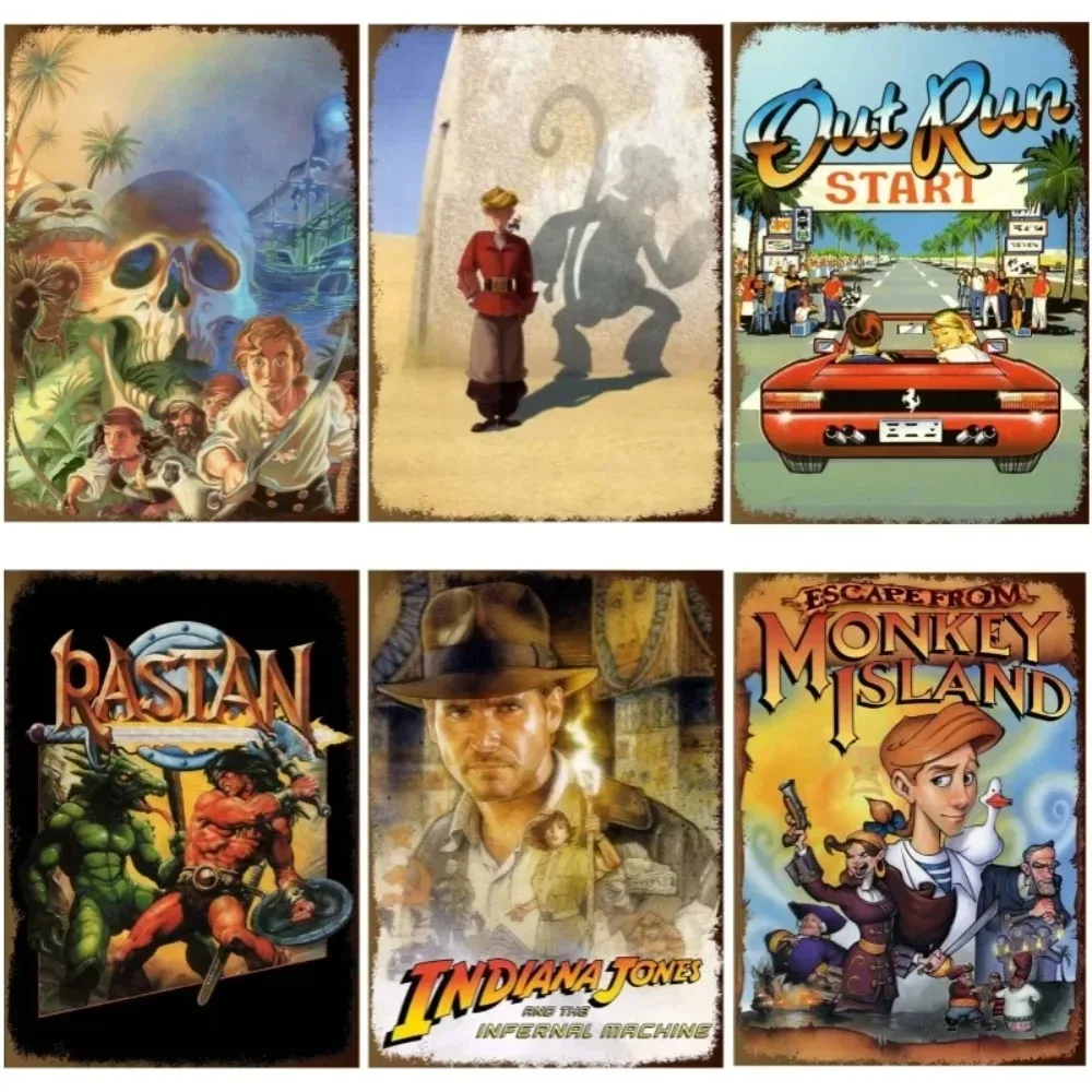 

Металлическая пластина классической игры игры GameVibeCrafts 80-х годов | Оловянная вывеска Настенное искусство | Эксклюзивный декор для игровых комнат и табличек Man Cave | Тисненое