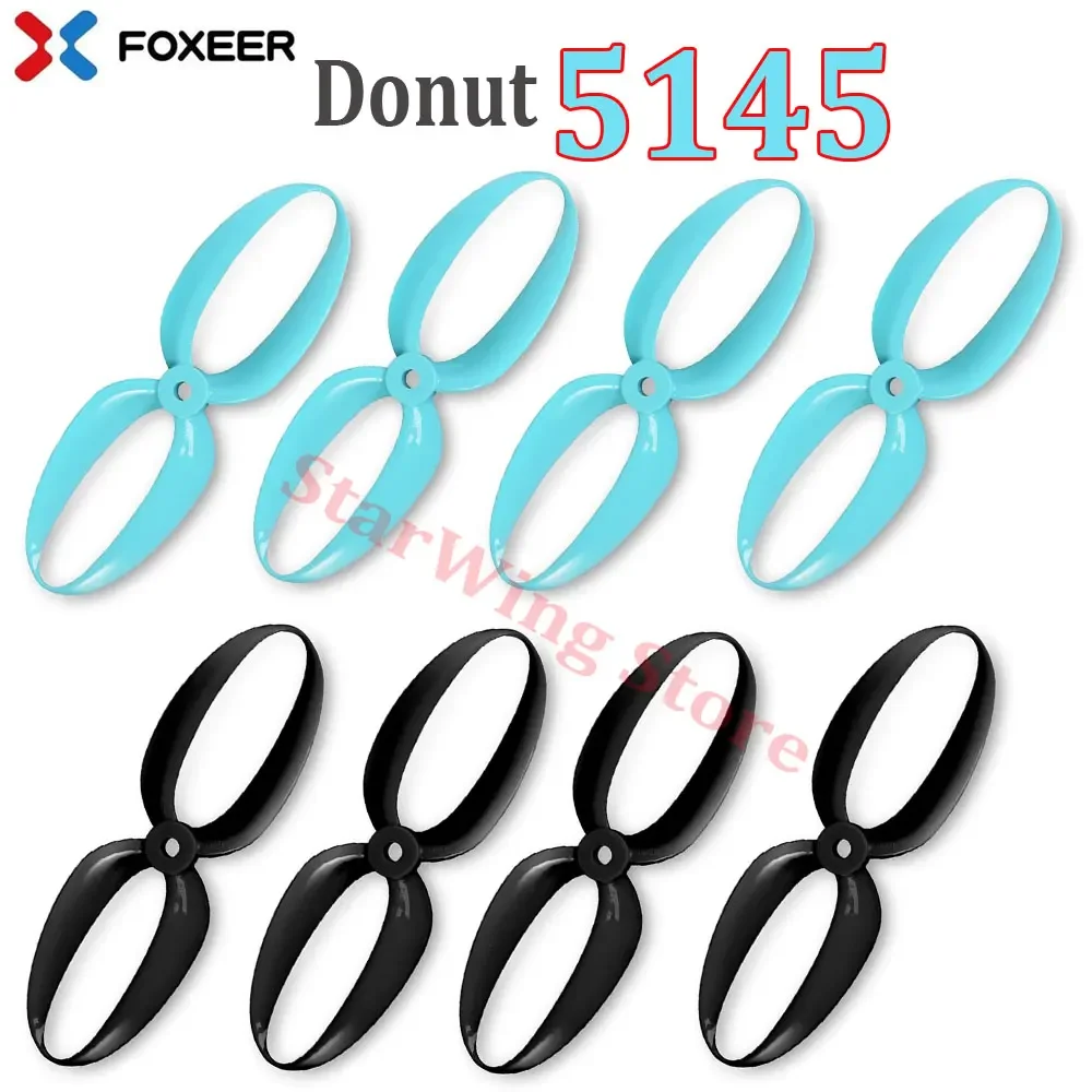 4 пары Foxeer Donut 5145 5,1 дюйма Пропеллер CW CCW для гоночного дрона RC FPV