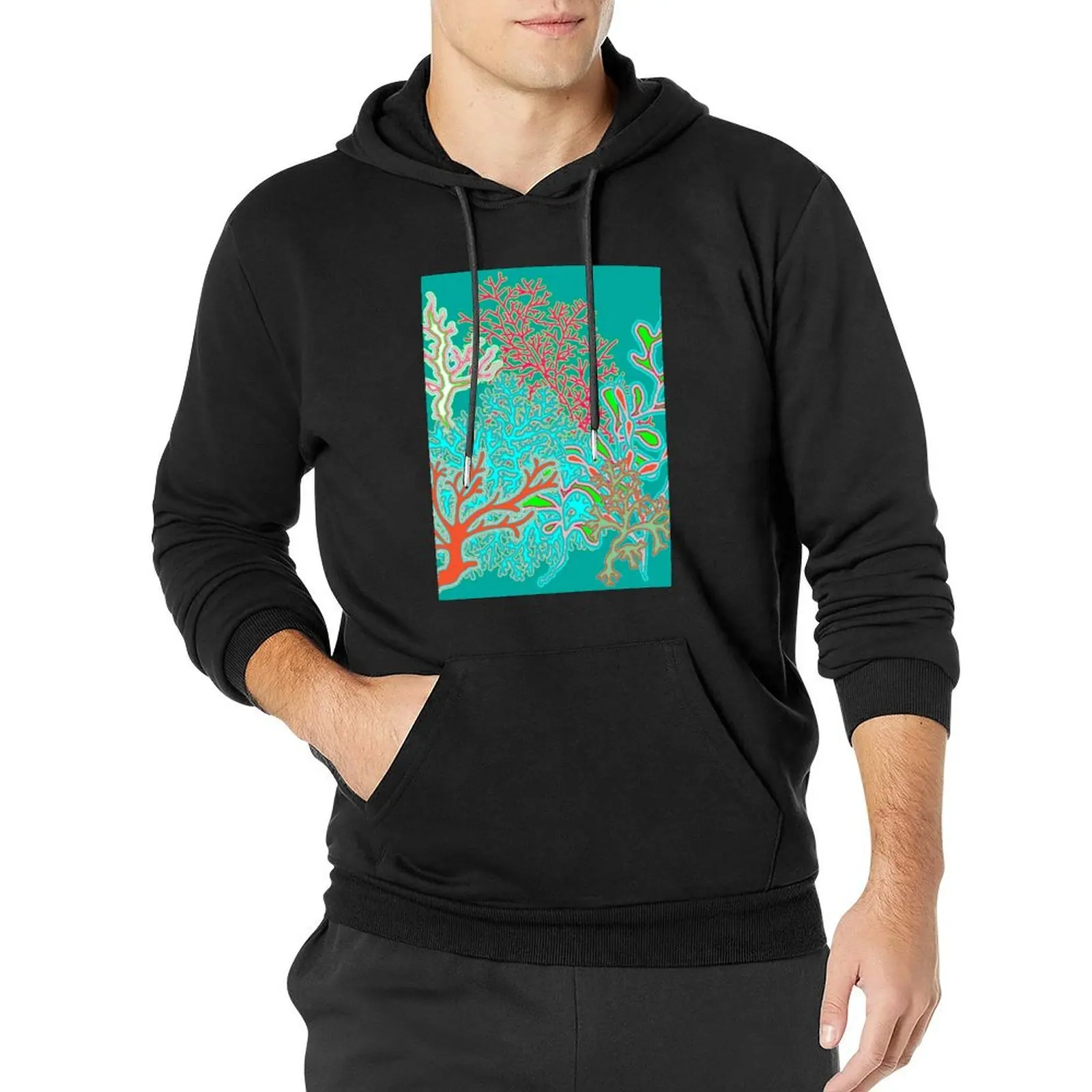 

Coral Reef # 2 by Hollyce Jeffriess Pullover Hoodie men clothes men's winter sweater hoodies for men