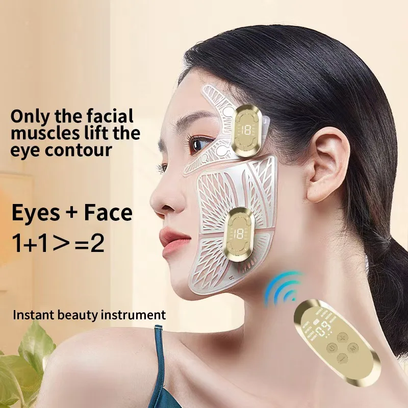 EMS Eye Face Beauty Massage Muscle Stimulator Facial Lifting Anti-Wrinkle Reduce Dark Circles Eyes Swelling Forehead Care Device