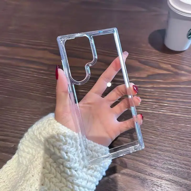 Custodia per telefono trasparente in acrilico per Samsung Galaxy S23 Plus S24 S25 Ultra S21 S20 FE A55 A54 A53 A36 A35 A06 A56 Cover antiurto