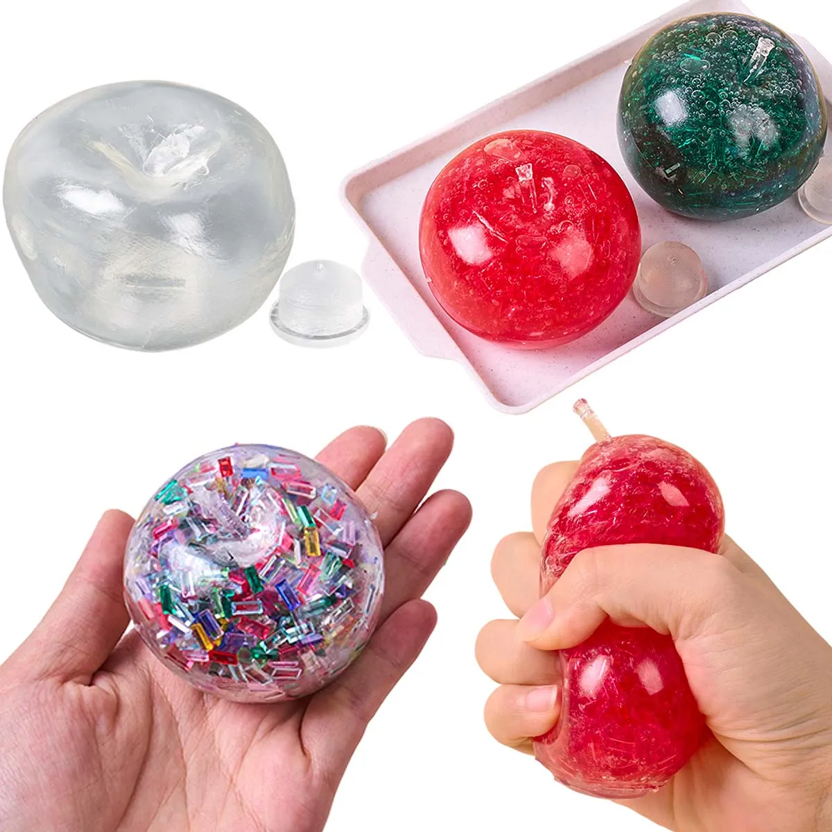 Creativity Apple Shaped TPR Empty Ball Shell DIY Squishy Relief Squeeze Slow Rebound Toy with Sealing Plug Crafts Making Tools