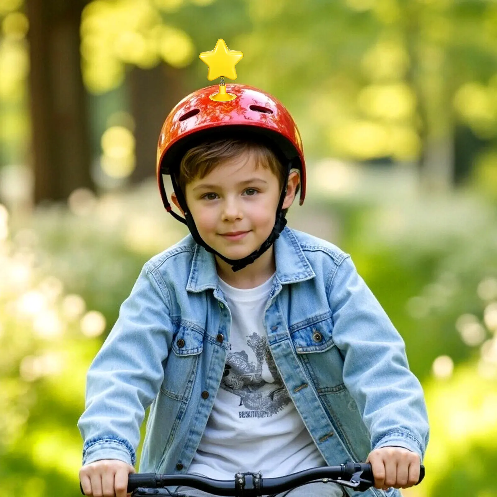 

8Pcs Decoration Star Topper Yellow Wobble Spring Mount Motorcycle Bike Snowboard Accessories Funny Cute Ornament