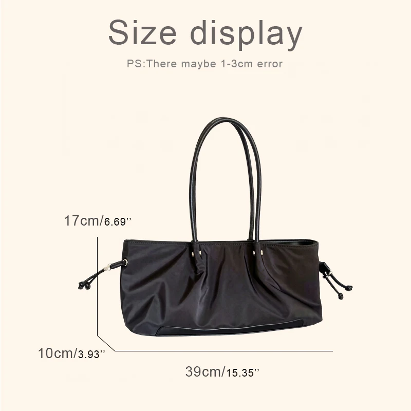 Korean Casual Long Strip Bags For Women Luxury Designer Handbag Purses 2026 New In Polyester Metal Sheet Underarm Cloth Shoulder