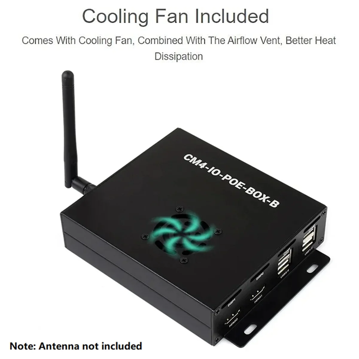 GOB-oFor Raspberry Pi Compute Module 4 PoE Mini-Computer (Type B) Based ,with Metal Case Cooling Fan CM4 PoE IO Board US